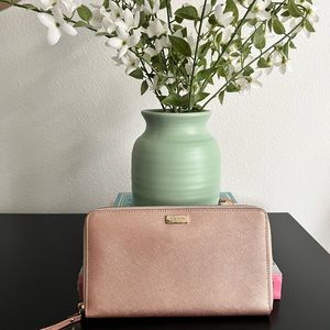 Kate Spade Large Travel Wallet - Rose Gold